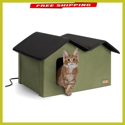 Casa para gatos resistente a la intemperie listada de seguridad K&H - aislada y climatizada para comodidad invernal Foto 1 de 4