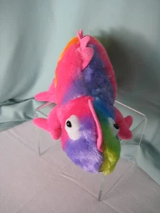B J toys Inc Rainbow iquana over 15 ins long Pink Purple Green Yellow Blue NWT - Picture 1 of 3