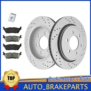 Rear Drilled Brake Rotors Pads for 15 - 17 Ford F-150 w/ Electric Parking Brake - Picture 1 of 6