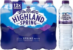 Highland Spring Acqua Minerale Stilla 12x500ml - Foto 1 di 1
