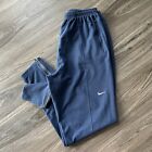 Pantalon de jogger vintage Nike bleu marine conique pour hommes taille grande fermeture éclair à cordon