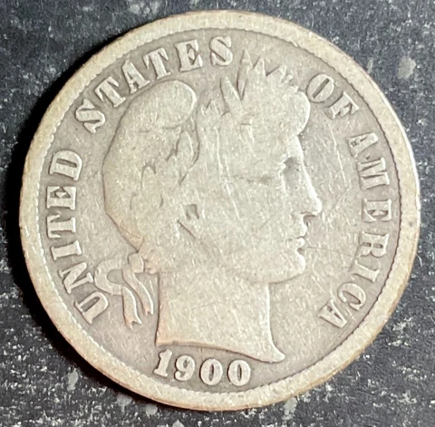 1900-S Barber Liberty Dime old San Francisco silver tough collection date k186 Cover