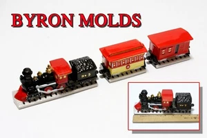 Vintage 1980 Byron Molds Ceramic Christmas Train No 9 Three Piece Painted Marked - Picture 1 of 6