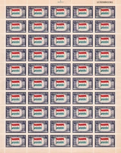 Scott #912, 5c Overrun Countries Series—Luxembourg, Mint sheet of 50, MNH - Picture 1 of 1