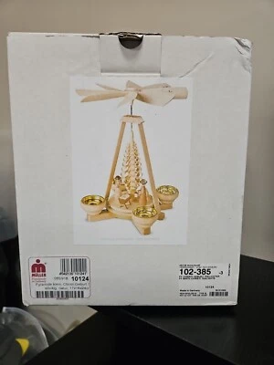 MULLER Tealight Pyramid Nativity 1-stöckig Natural for 4 Tealights New bw2