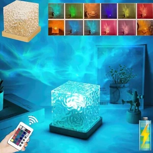 Wireless LED Night Light Ocean Wave Aurora Projector Lamp 16 Colors Rechargeable - Picture 1 of 12