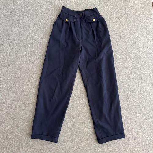 Pantalone Chanel Boutique plissettato blu navy 22" x 27"