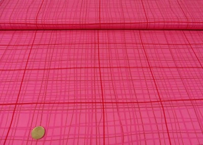 Carolin pink Baumwolle Popeline Webware Meterware Streifenstoff Karostoff 50 cm - Bild 1 von 2