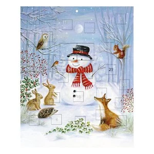 Paper Christmas Advent Calendar - 24 Windows - XK0043 Snowman and Animals - Picture 1 of 2