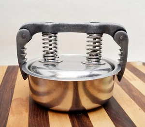 Vintage Stainless Steel And Cast Aluminum Ham Boiler or Lunch Meat Press - Round - Picture 1 of 9