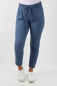 Ladies Joggers Italian Plain Trousers Casual Jogging Bottoms Winter Pants - Picture 1 of 46