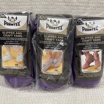 Vintage Phentex Olefine Slipper Yarn 3oz 164yds Bulky 5 MULBERRY 07333 No Dye - Image 1 of 4