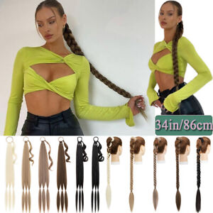 LONG 34in Twist Braiding Ponytail Long Hairpiece Pony Tail Hair Extensions Lady