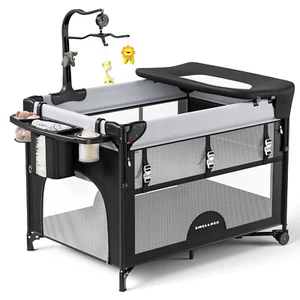 5 in 1 Baby Bassinet Bedside Sleeper Foldable Portable Crib Height Adjustable - Picture 1 of 15