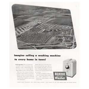 1948 Bendix Automatic Washer: Image Selling a Washing Machine Vintage Print Ad - Picture 1 of 1