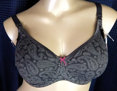 Nuevo con etiquetas Sujetador de maternidad Anita Style 5092 cachemira con aros 42C gris/blanco Foto 1 de 4