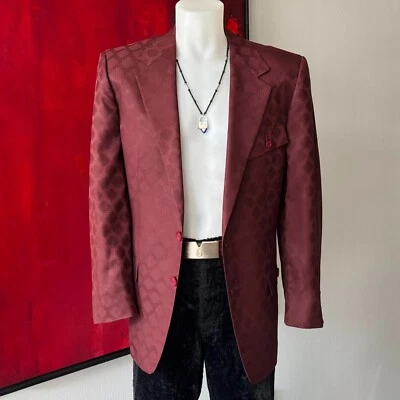 GIANNI VERSACE Blazer 2 Botones con Jacquard Geométrico Talla 48/50 desde S/S 1999 Foto 1 de 4
