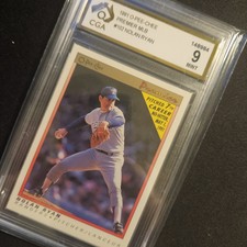 1991 O Pee Chee NOLAN RYAN #102 graded 9 MINT vintage baseball card no-hitter