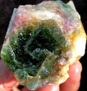 263g Natural Watermelon Color Tourmaline Crystal Ice Transparent Specimen ie1737 - Picture 1 of 15