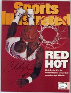 Clyde Drexler Signed Autographed 1995 Sports Illustrated Magazine JSA Authentic - Picture 1 of 2