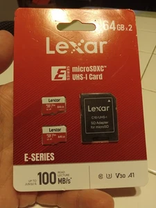 ×2 Lexar 64GB Micro SD Card, MicroSDXC UHS-1 Flash Memory Card - Picture 1 of 2