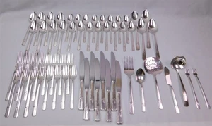 Juego de cubiertos de plata Oneida GRENOBLE 1938 59 piezas para 8 - Imagen 1 de 16