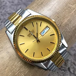 Vintage Seiko President Men 7N43-8111 Two Tone Quartz 34mm Watch 7 1/4" - Bild 1 von 14