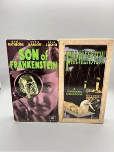 Son of Frankenstein & Frankenstein A Cinematic Scrapbook VHS Horror Movies - Foto 1 di 13