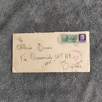 1942 Busta Espresso con Annulli Censura in Rosso e Nero  - Immagine 1 di 4
