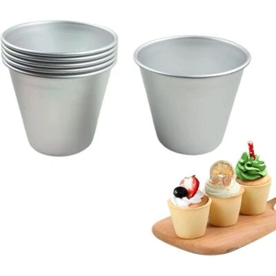 UK 6 Pcs Nonstick Tumblers Popovers Chocolate Molten Pudding Cups Raspberry Mold - Image 1 of 4
