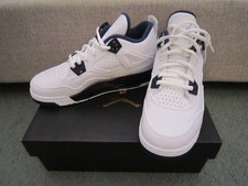 AIR JORDAN 4 RETRO BG SIZE 4.5Y ***BRAND NEW*** WHITE LEGEND BLUE MIDNIGHT NAVY