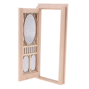 1:12 Scale Dollhouse Miniature Hollow Wooden Door DIY Mini Building Materials - Picture 1 of 7