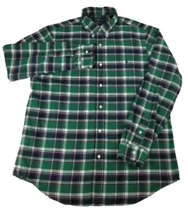POLO RALPH LAUREN Custom Fit Performance Flannel L/S Shirt Mens XL Plaid Green - Picture 1 of 11