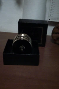 4 glasses M653 brass saucers el casco made in spain boxed laws - Picture 1 of 6
