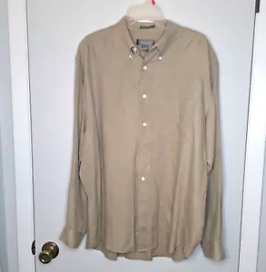 Eddie Bauer Mens Large 100% Irish Linen Long Sleeve Button Up Shirt Beige - Bild 1 von 7
