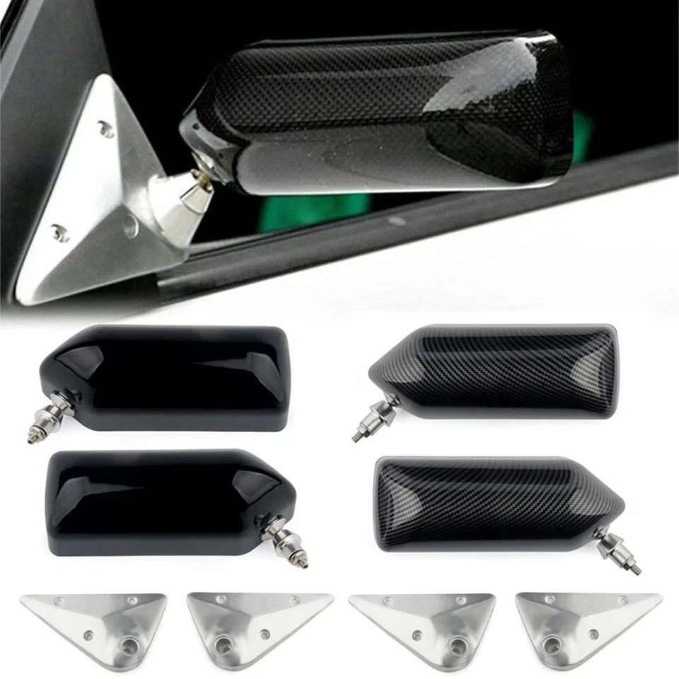 Universal Car Rearview Side Mirror Craft Square F1 Style w/Blue Mirror Surface - Image 1 of 4