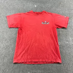 VINTAGE Hurley Shirt Mens Large Red Graphic Spellout Surf Skater Distressed Y2K - Picture 1 of 22