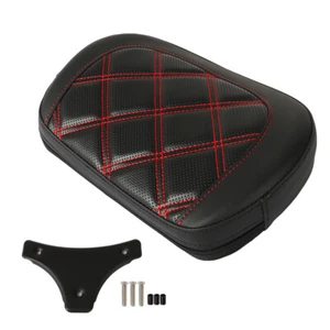 Rear Passenger Sissy Bar Backrest Pad For Touring CVO Street Glide Red Stitching - Picture 1 of 21
