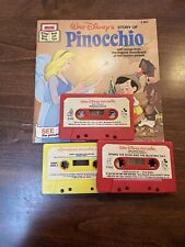 Vintage Disney Pinocchio Read-Along Book And Tape Cassette working 1977