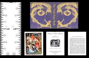 1:12 SCALE MINIATURE BOOK THE VIOLET FAIRY BOOK ANDREW LANG ILLUSTRATED - Picture 1 of 1