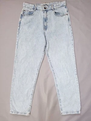 Zara Jeans Size 12 Straight Tapered Mom High Waist Light Blue - Image 1 of 4