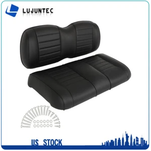 For E-Z-GO TXT LUXURIOUS Golf Cart Front Cushion Set Black - Picture 1 of 7