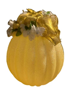 Gold Chirstmas Pumpkin Ornaments - Picture 1 of 10