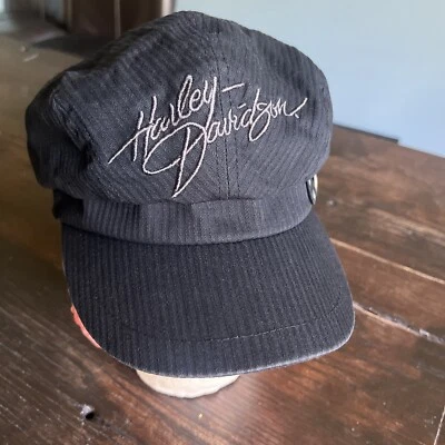 Gorra Harley Davidson Mujer S Negra Forrada Hebilla Cadete Estilo Ejército Motociclista Foto 1 de 4
