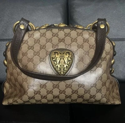 Gucci GG Crystal Canvas Large Babouska Crest Dome Bag - Image 1 of 4