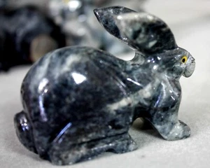 Figura de 2" 1/2 talla de piedra de jabón animal espíritu tótem conejo conejito 7413L - Imagen 1 de 7