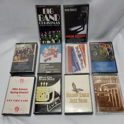 Brass Band Lot of 10 Cassette Tapes Canadian Brass River City Jazz Christmas - Image 1 of 4