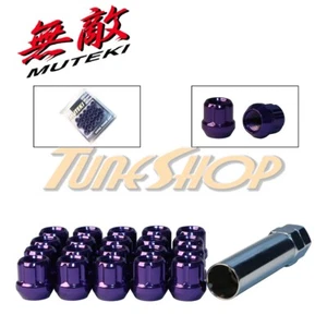 MUTEKI OPEN END SPLINE TUNER LOCK LUG NUTS 12X1.25 1.25 ACORN WHEEL RIM PURPLE S - Picture 1 of 2
