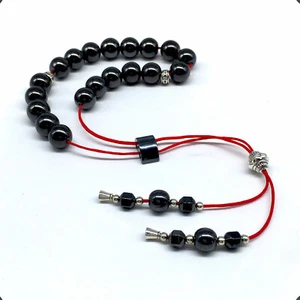 Greek KOMBOLOI Rosary Worry Beads Anxiety Beads (BLACK HEMATITE 10 mm 19 BEADS) - Picture 1 of 10
