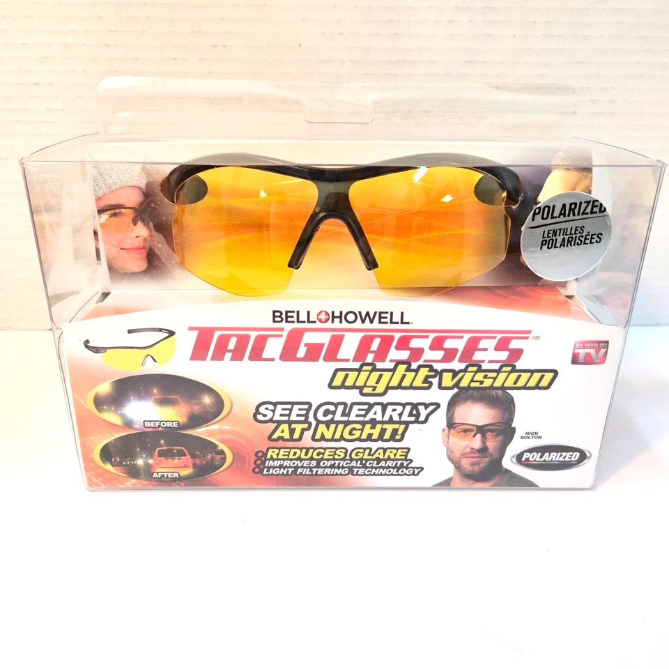 NUEVO Bell + Howell TacGlasses Visión Nocturna Reduce el Deslumbramiento Gafas No Rx Nuevo en Caja Foto 1 de 4